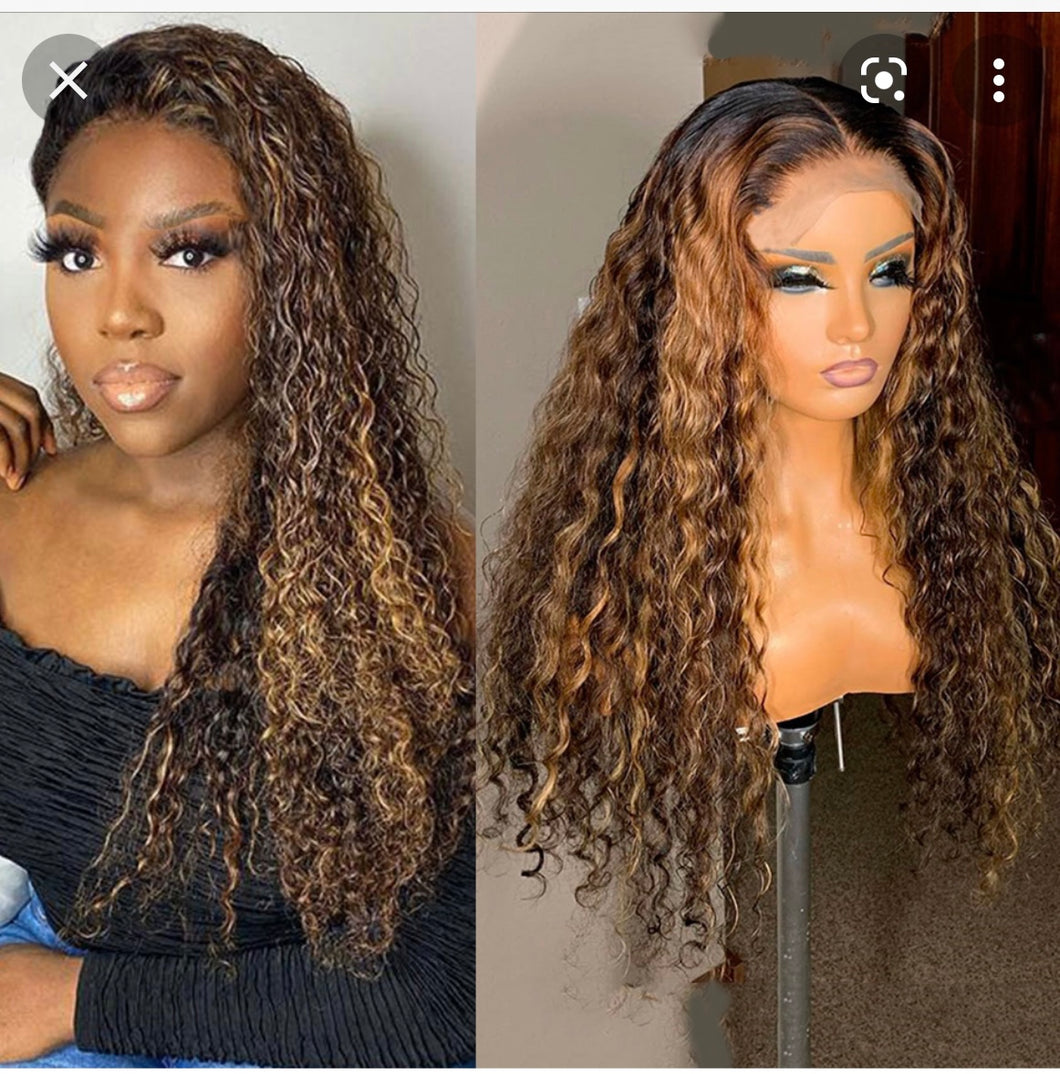 Water wave highlight wig